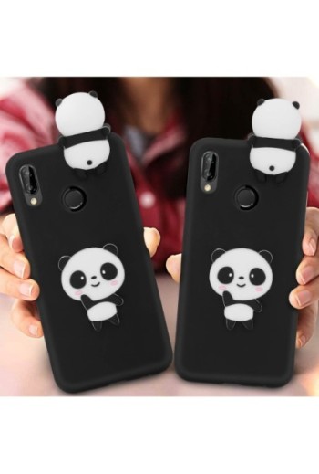 Cover protettiva Design 3D Panda Flessibile e Resistente - Nero per Huawei P20 Lite