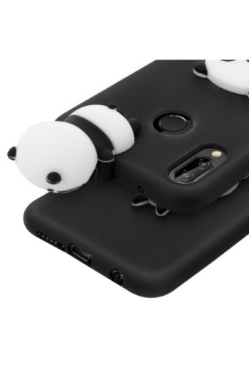 Cover protettiva Design 3D Panda Flessibile e Resistente - Nero per Huawei P20 Lite