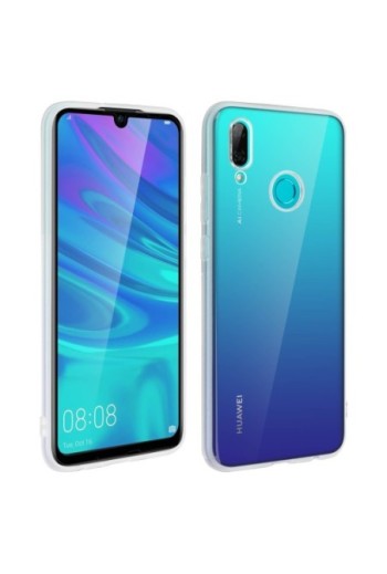 Protezione integrale 360°: Cover morbida trasparente + Pellicola vetro temperato contorno nero per Huawei P Smart 2019 / Honor 1