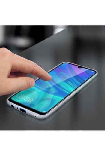 Protezione integrale 360°: Cover morbida trasparente + Pellicola vetro temperato contorno nero per Huawei P Smart 2019 / Honor 1