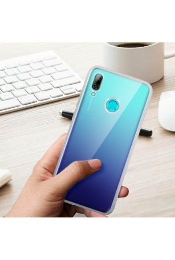 Protezione integrale 360°: Cover morbida trasparente + Pellicola vetro temperato contorno nero per Huawei P Smart 2019 / Honor 1
