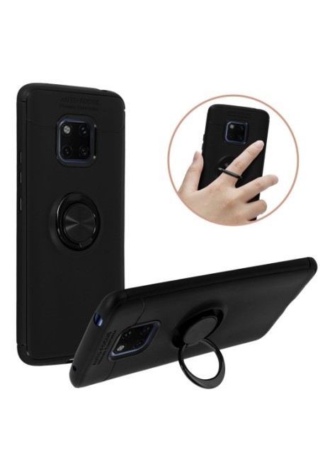 Cover Soft touch + Anello di supporto magnetico integrato - Nero p. Huawei Mate 20 Pro
