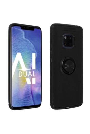 Cover Soft touch + Anello di supporto magnetico integrato - Nero p. Huawei Mate 20 Pro
