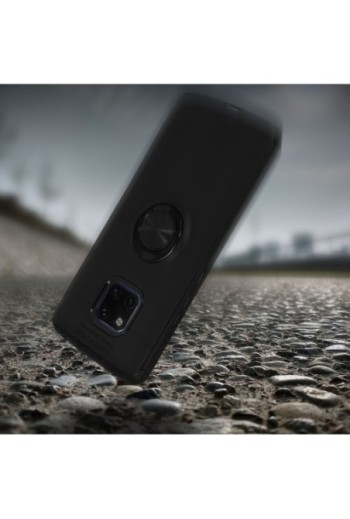 Cover Soft touch + Anello di supporto magnetico integrato - Nero p. Huawei Mate 20 Pro