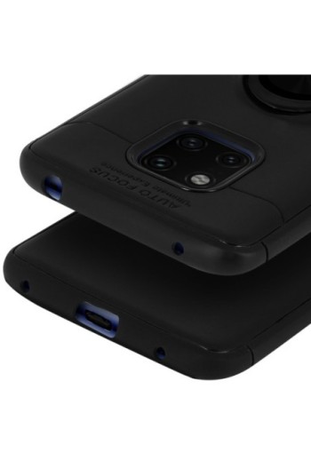 Cover Soft touch + Anello di supporto magnetico integrato - Nero p. Huawei Mate 20 Pro