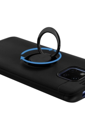 Cover Soft touch + Anello di supporto magnetico integrato - Nero p. Huawei Mate 20 Pro