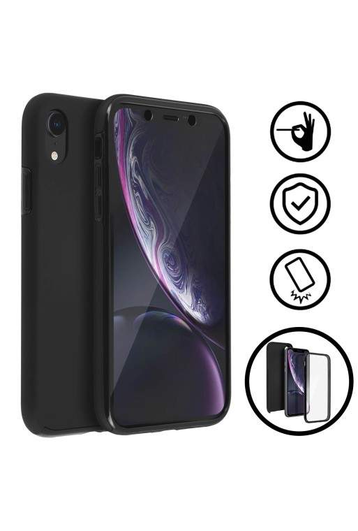 Cover Protettiva Integrale Fronte / Retro Nero per Apple iPhone XR