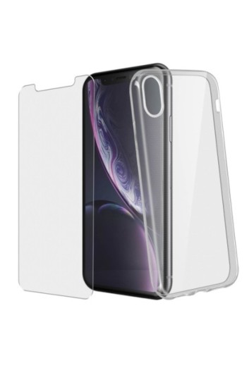 Protezione integrale 360°: Cover morbida trasp + pell vetro temp per Apple iPhone XR