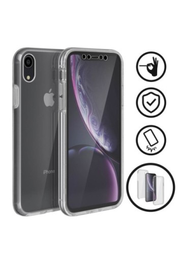Cover Integrale fronte morbido + retro rigido Collezione 360° - Trasparente per Apple iPhone XR