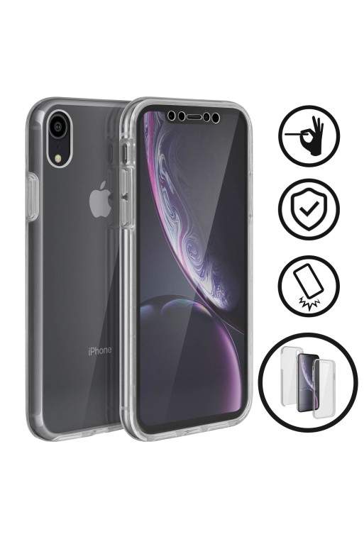 Cover Integrale fronte morbido + retro rigido Collezione 360° - Trasparente per Apple iPhone XR