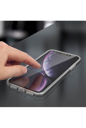 Cover Integrale fronte morbido + retro rigido Collezione 360° - Trasparente per Apple iPhone XR
