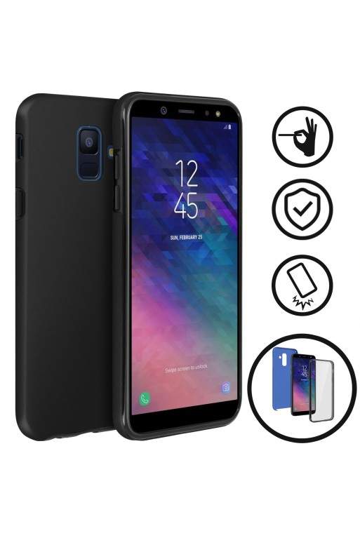 Cover Protettiva Integrale Fronte / Retro Nero per Samsung Galaxy A6