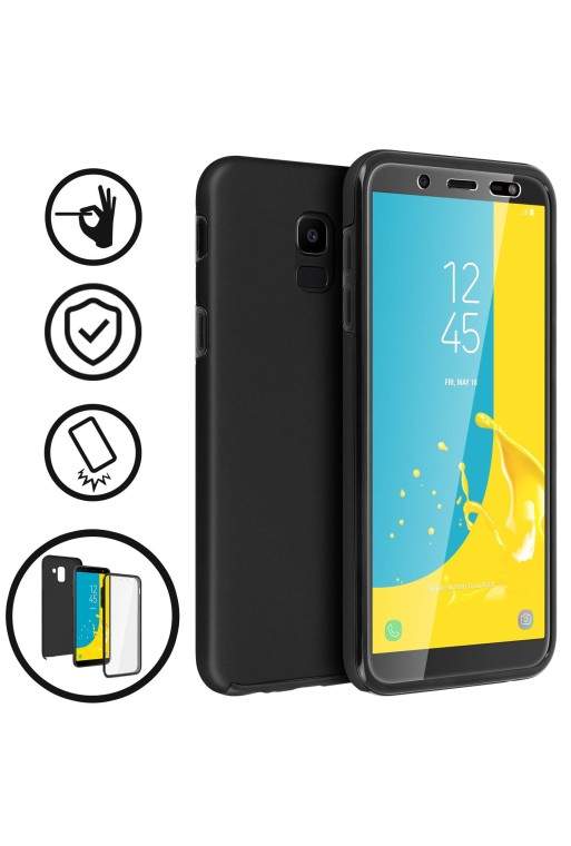 Cover Protettiva Integrale Fronte / Retro Nera per Samsung Galaxy J6
