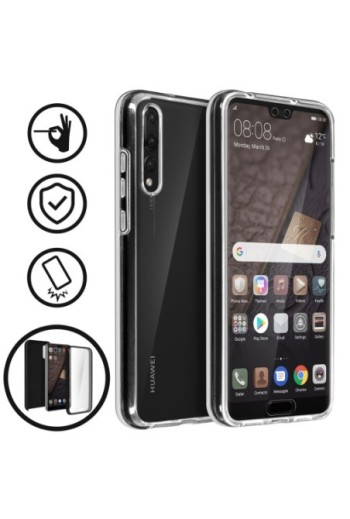 Cover Protettiva Integrale Fronte / Retro trasparente per Huawei P20 Pro