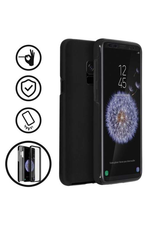 Cover Protettiva Integrale Fronte / Retro nera per Samsung Galaxy S9