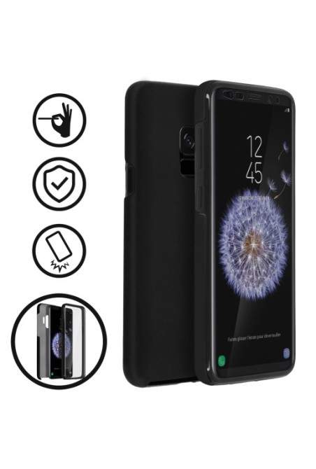 Cover Protettiva Integrale Fronte / Retro nera per Samsung Galaxy S9