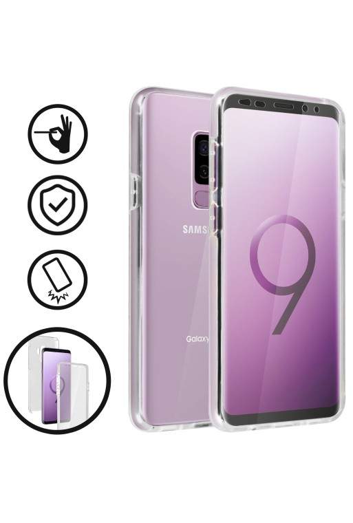 Cover Protettiva Integrale Fronte / Retro trasparente per Samsung Galaxy S9 Plus