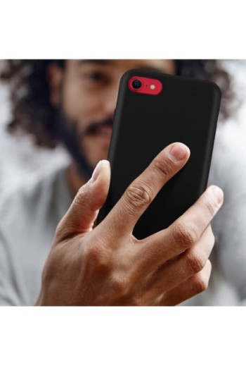 Cover silicone gel Soft Touch Nera per Apple iPhone SE 2022 2020 / iPhone 8 7