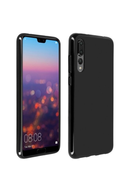 Cover in Silicone Gel Infrangibile Nera per Huawei P20 Pro