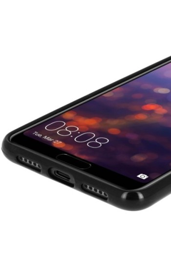 Cover in Silicone Gel Infrangibile Nera per Huawei P20 Pro