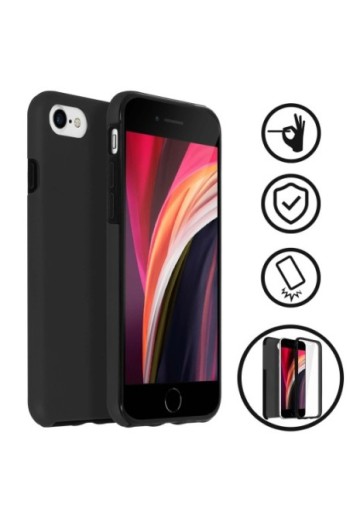 Cover Protettiva Integrale Fronte / Retro nera per Apple iPhone SE 2022 2020 / iPhone 8 7
