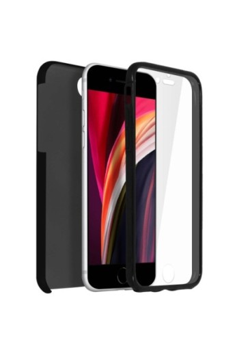 Cover Protettiva Integrale Fronte / Retro nera per Apple iPhone SE 2022 2020 / iPhone 8 7