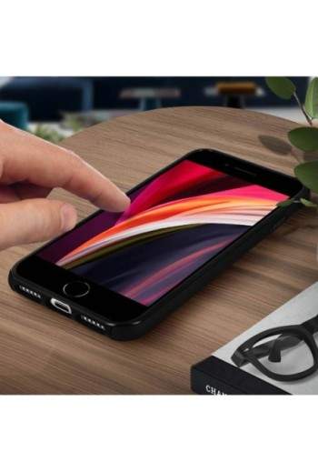 Cover Protettiva Integrale Fronte / Retro nera per Apple iPhone SE 2022 2020 / iPhone 8 7