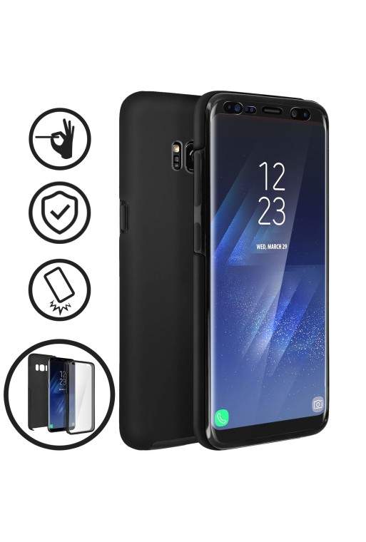 Cover Protettiva Integrale Fronte / Retro nera per Samsung Galaxy S8