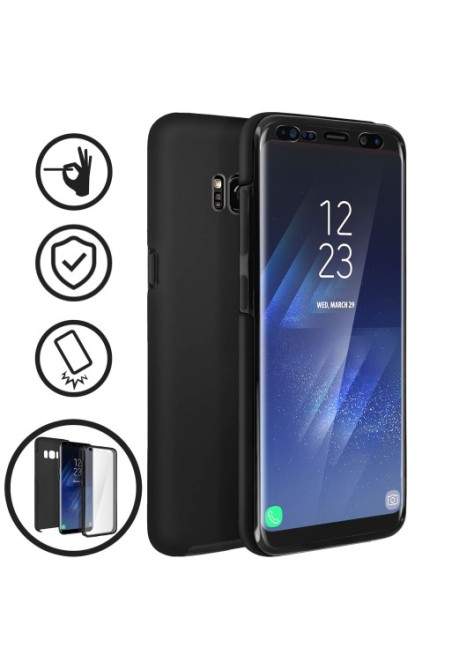 Cover Protettiva Integrale Fronte / Retro nera per Samsung Galaxy S8