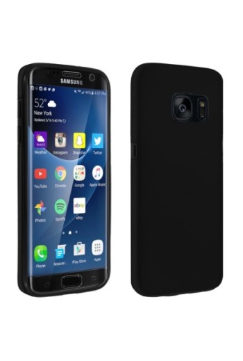Cover Protettiva Integrale Fronte / Retro nera per Samsung Galaxy S7 Edge