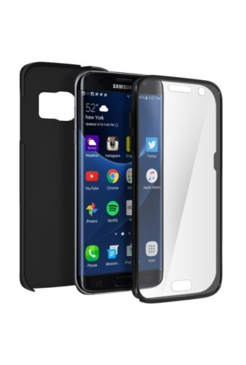 Cover Protettiva Integrale Fronte / Retro nera per Samsung Galaxy S7 Edge
