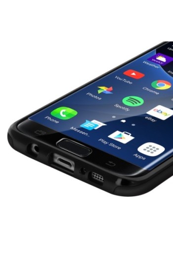 Cover Protettiva Integrale Fronte / Retro nera per Samsung Galaxy S7 Edge