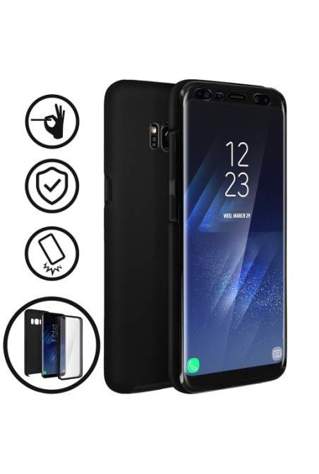 Cover Protettiva Integrale Fronte / Retro nera per Samsung Galaxy S8 Plus
