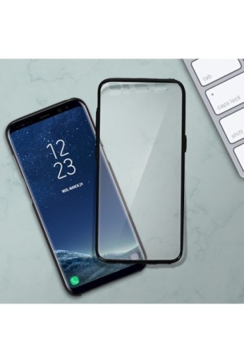 Cover Protettiva Integrale Fronte / Retro nera per Samsung Galaxy S8 Plus