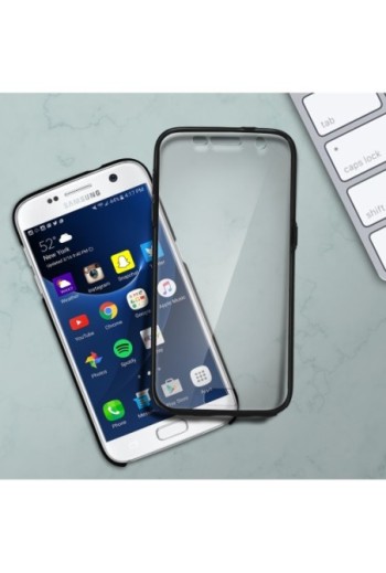 Cover Protettiva Integrale Fronte / Retro nera per Samsung Galaxy S7
