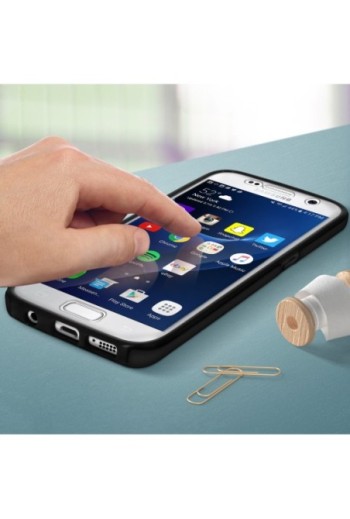 Cover Protettiva Integrale Fronte / Retro nera per Samsung Galaxy S7