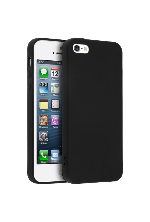 Cover Slim in Silicone Gel Nera per iPhone 5 / 5S / SE 2016