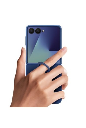 Custodia anello Ufficiale Samsung Galaxy Z Flip 7 – Ring Case Soft Touch Blu