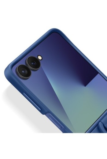 Custodia anello Ufficiale Samsung Galaxy Z Flip 7 – Ring Case Soft Touch Blu
