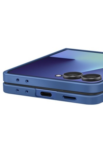 Custodia anello Ufficiale Samsung Galaxy Z Flip 7 – Ring Case Soft Touch Blu