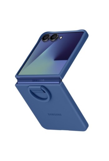Custodia anello Ufficiale Samsung Galaxy Z Flip 7 – Ring Case Soft Touch Blu