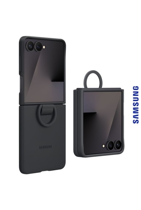 Custodia anello Ufficiale Samsung Galaxy Z Flip 7 – Ring Case Soft Touch Nera