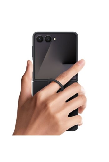 Custodia anello Ufficiale Samsung Galaxy Z Flip 7 – Ring Case Soft Touch Nera